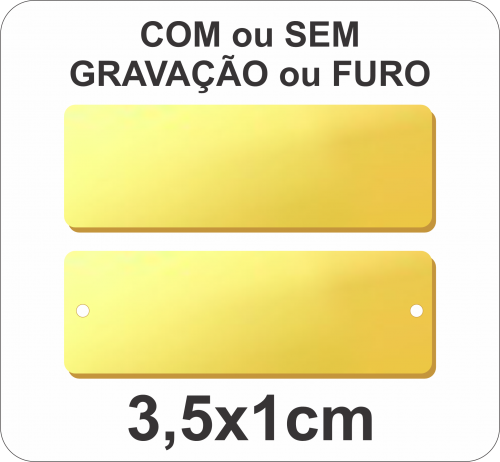 Tag / Etiqueta em Acrílico Espelhado 3,5x1cm