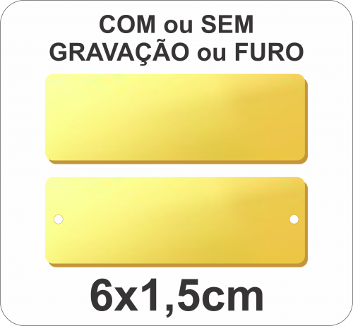 Tag / Etiqueta em Acrílico Espelhado 6x1,5cm