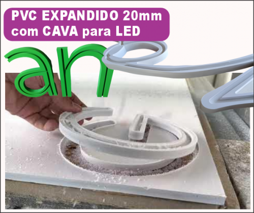 PVC EXPANDIDO 20MM + CAVA P/ LED