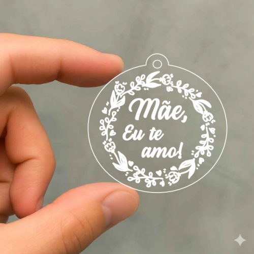 Pingente de Chaveiro "Mão, eu te amo"