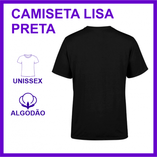 Camiseta Algodão Unissex Preta
