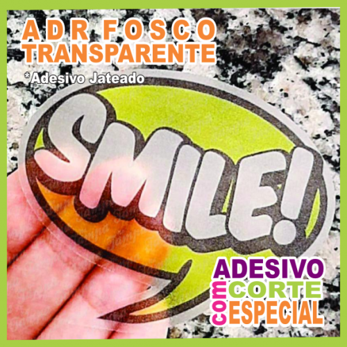 Adesivo Transparente Fosco (Jateado) Meio corte