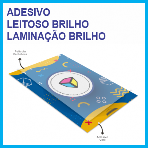 Adesivo Leitoso Brilho Laminado Brilho